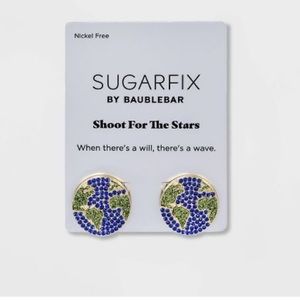 Sugarfix Baublebar Globetrotter Earth Planet Earrings NWT